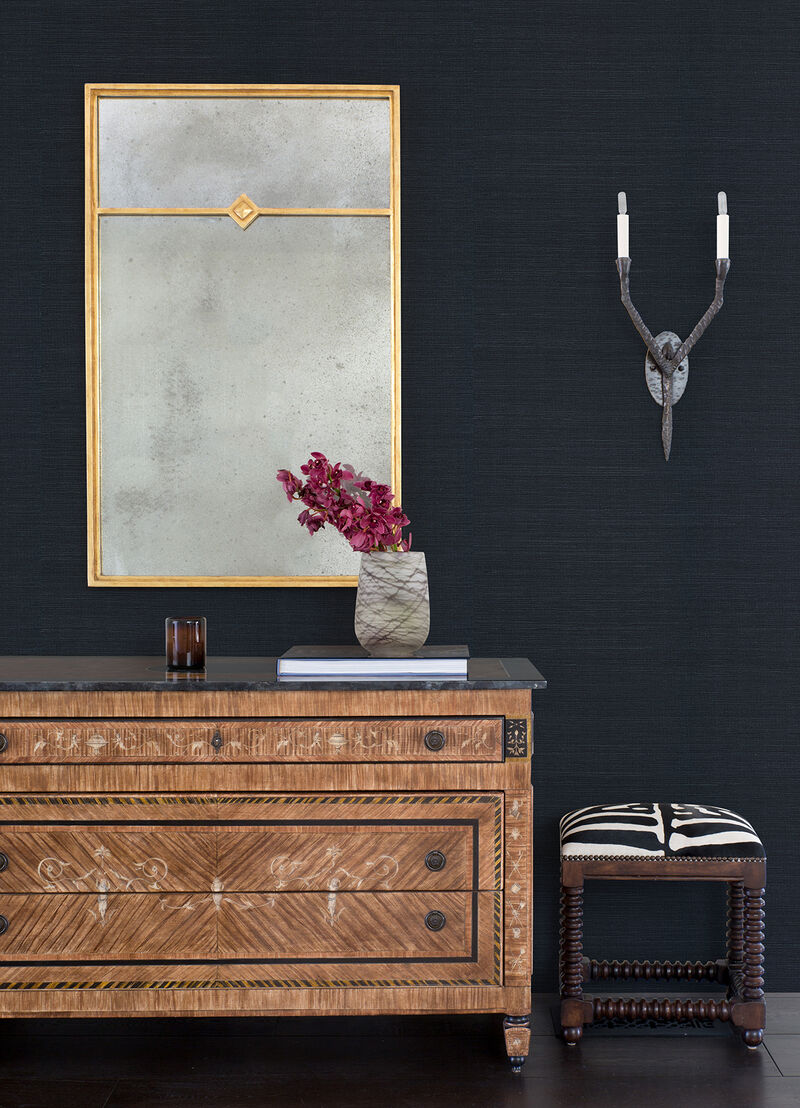 Peninsula Navy Sisal Grasscloth Wallpaper (Set of 2) image number 1