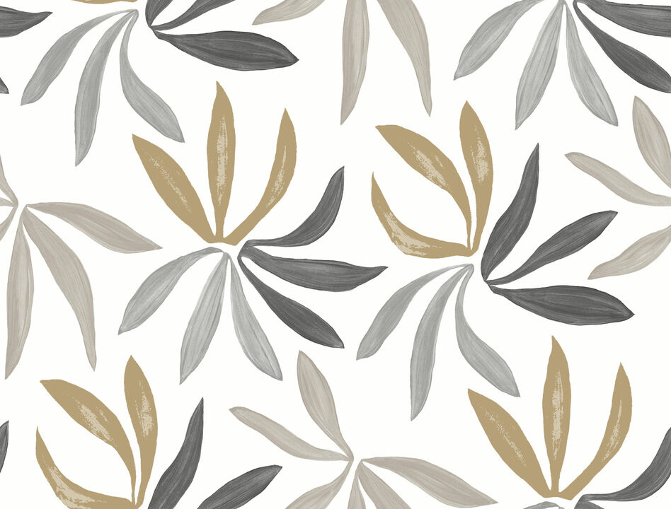 Little Garden Graphite & Gold Wallpaper (Set of 2)