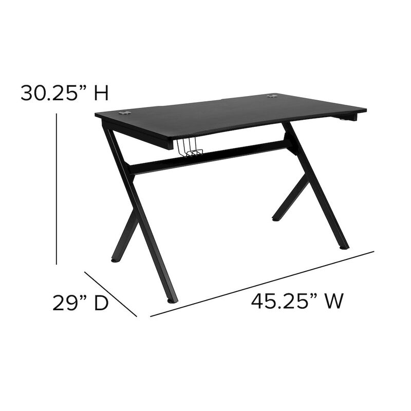 Flash Furniture Black Gaming Desk and Footrest Reclining Gaming Chair Set image number 4