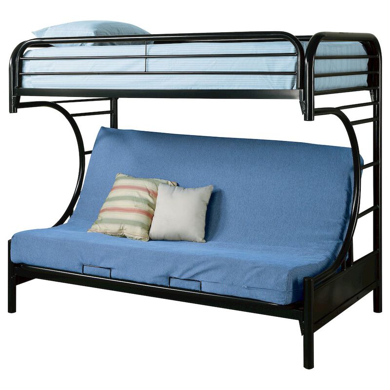 Coaster Co. of America Montgomery Metal Twin Over Futon Bunk Bed Black image number 0