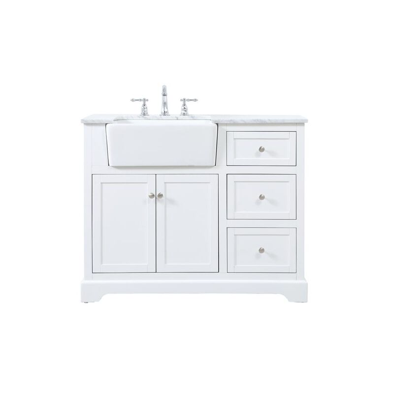 Elegant Kitchen and Bath 42 inch Single bathroom vanity in white