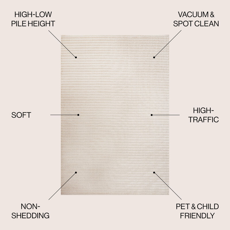 Aarhus Minimalist Scandi Striped Area Rug