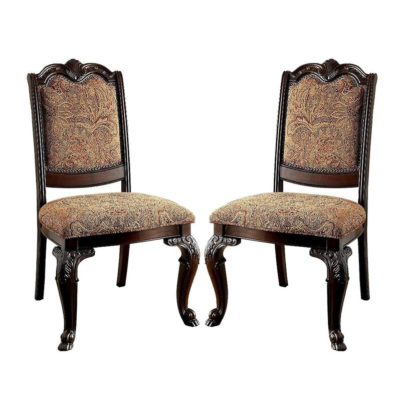 Simple Relax Dining Chair, Brown Cherry/Brown Set of 2 image number 0