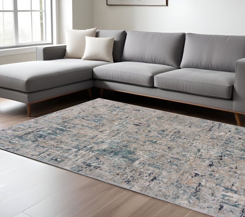 HomeRoots Abstract Distressed Stain Resistant Area Rug