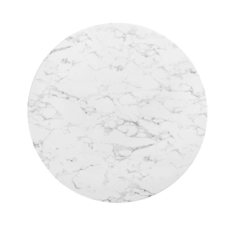 Modway - Lippa 48" Round Artificial Marble Dining Table White