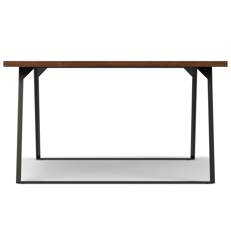 Lowry 54 inch x 54 inch Square Modern Industrial Square Dining Table in Walnut Veneer