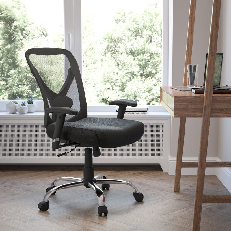 Big & Tall Office Chair | Adjustable Height Mesh Swivel Office Chair with Wheels image number 1