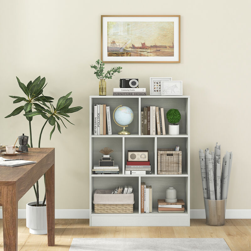 7-Section Freestanding Bookshelf for Kids Room Classroom Daycare Nursery