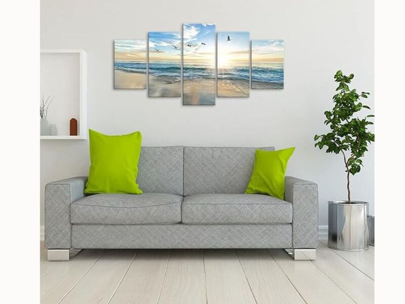 Sunrise at Sea Canvas Wall Art – Small Seascape Print for Office, Bedroom & Living Room Décor