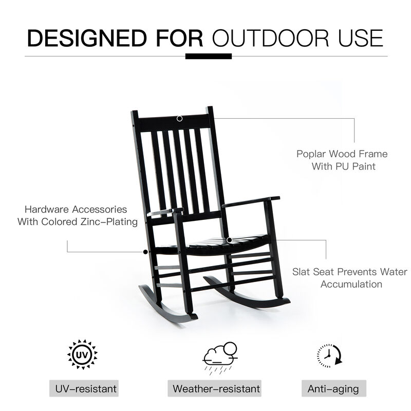 1PCS Heavy-Duty Rocking Chair, Durable and Comfortable Outdoor Rocker for Garden or Patio image number 3