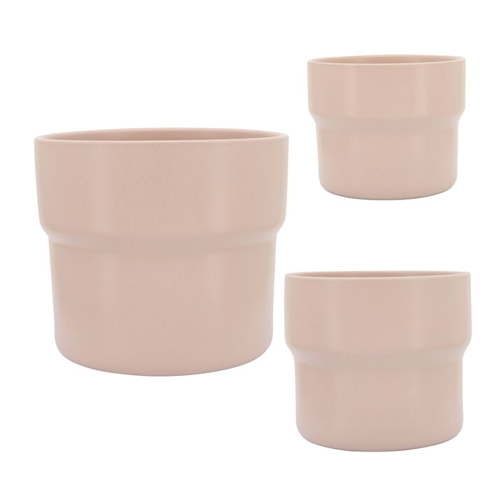 S/3 Mushroom Planters, Blush