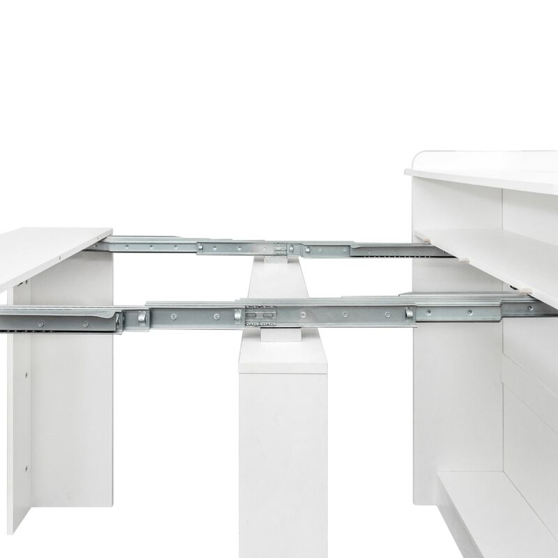 Clihome Modern Extendable Dining Table with Storage