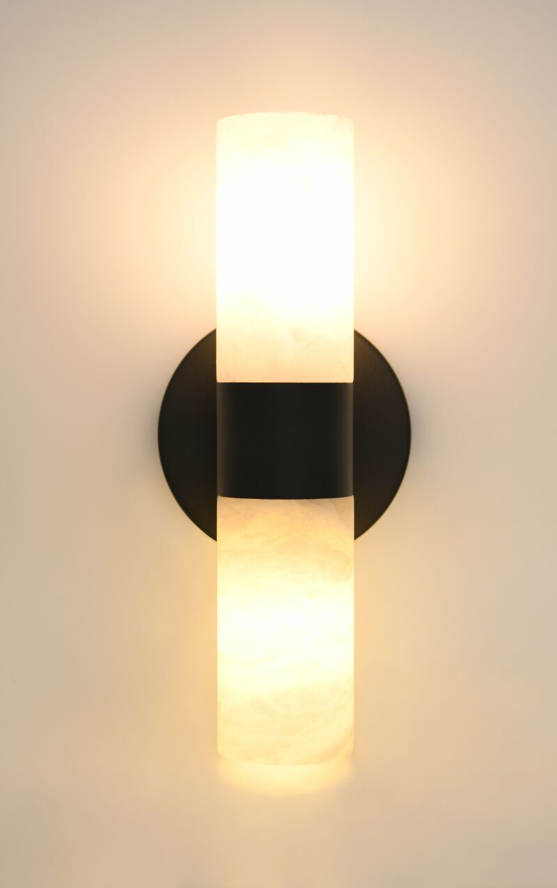 Beacon Lighting Luella 2-Light Alabaster Wall Sconce Modern LED Wall Light image number 2