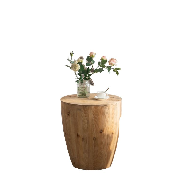 21.06" Vintage Style Bucket Shaped Coffee Table for Office, Dining Room, and Living Room - Elegant and Functional Furniture with Timeless Design