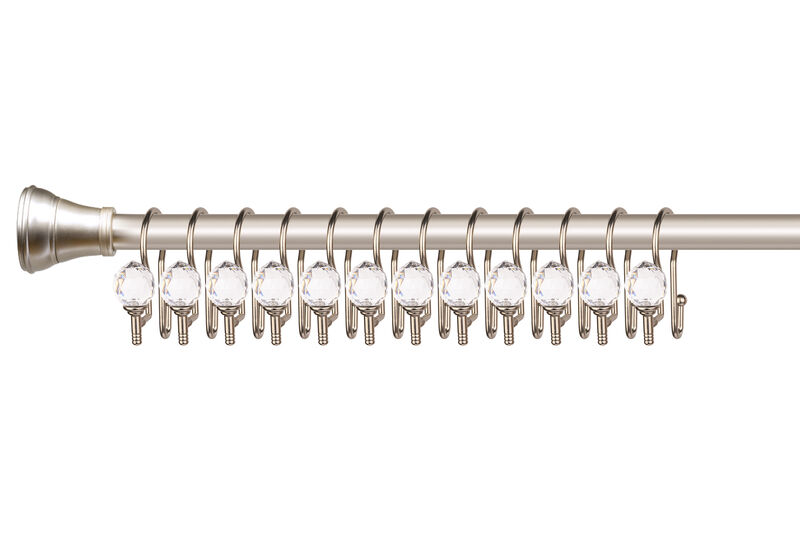 Zinc Double Shower Curtain Hooks, Set of 12 image number 2