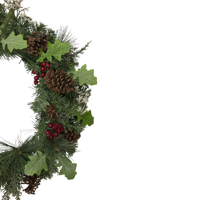Decorated Natural Pine and Berry Artificial Christmas Wreath  24-Inch  Unlit image number 3