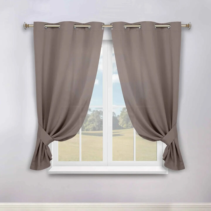 Set of 2 Classic Modern Room Darkening Blackout Curtains