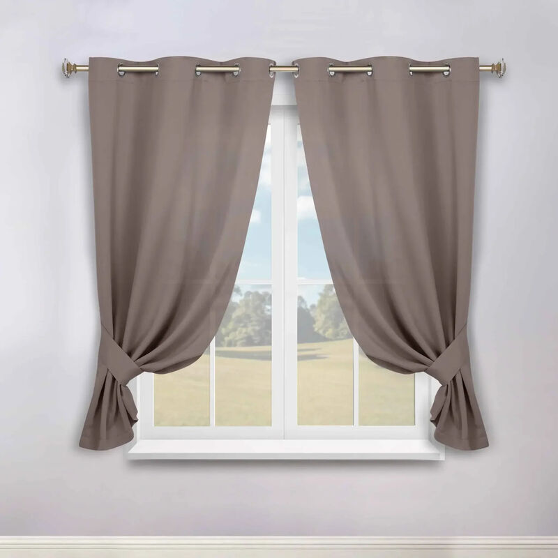 Set of 2 Classic Modern Room Darkening Blackout Curtains image number 1