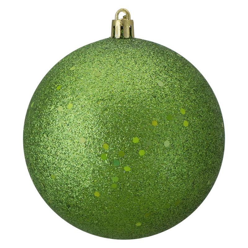 Holographic Glitter Xmas Green Shatterproof Christmas Ball Ornament 4" (100mm) image number 0