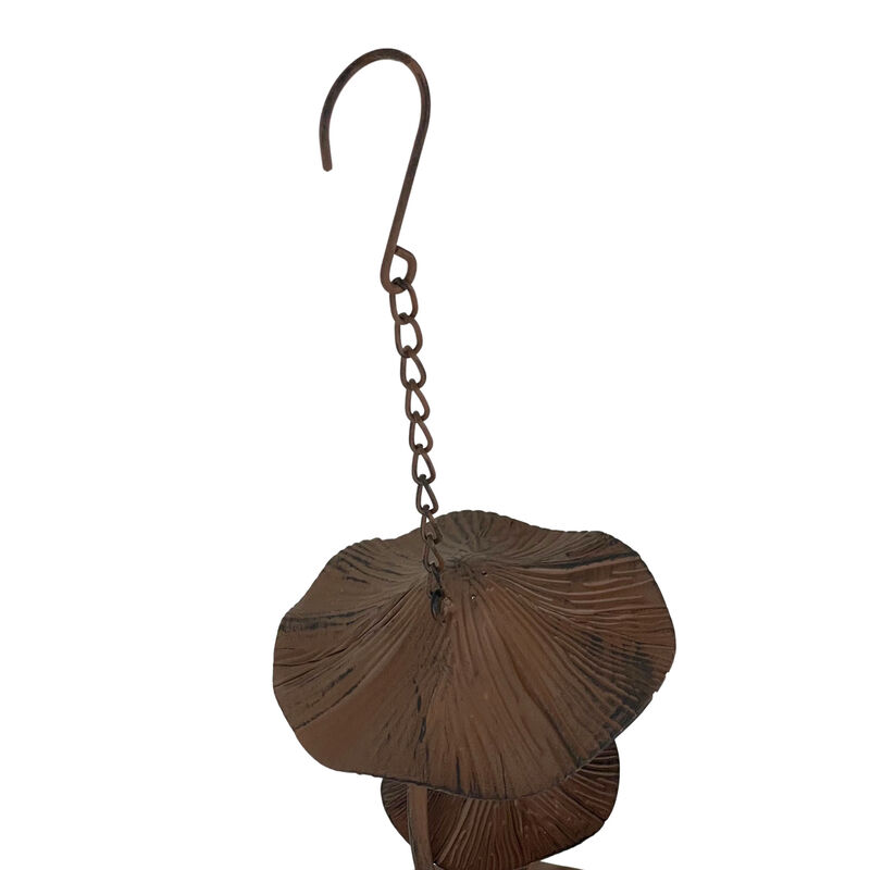 Rustic Brown Triple Mushroom Bird Feeder &ndash; Pie Plate Tray, Farmhouse Decor image number 5