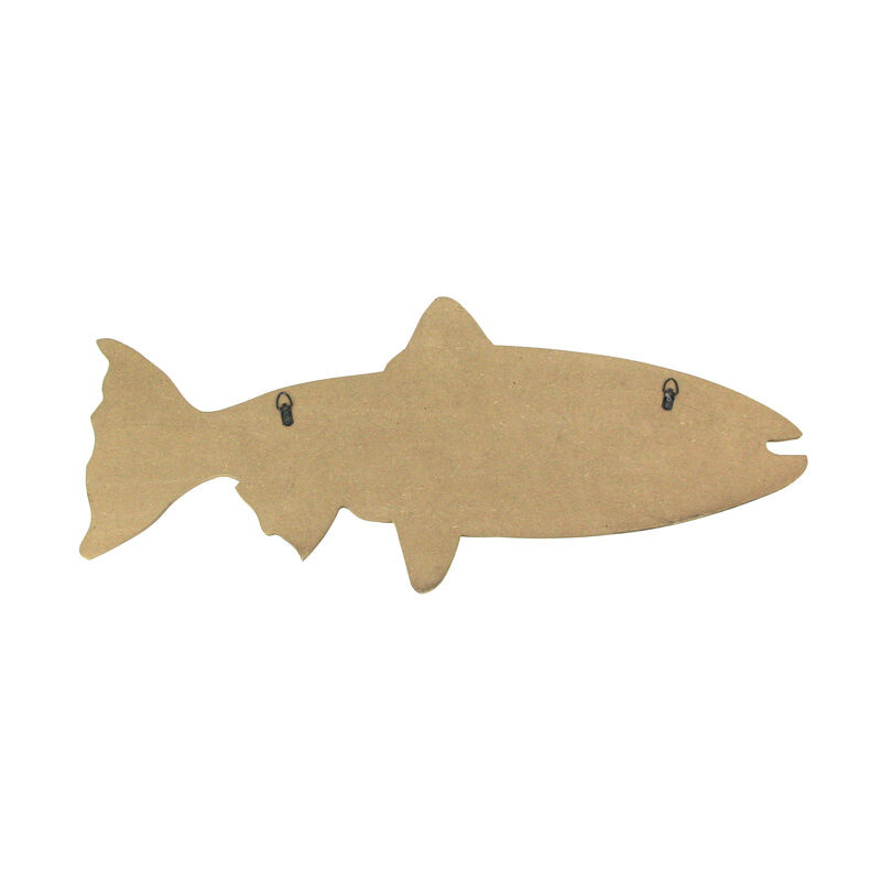 Distressed Wooden Fish Shaped 3 Hook Hanging Wall Rack 27.5 Inches Long image number 2