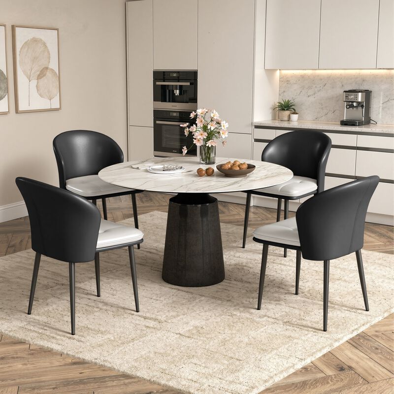 Modern PU Leather Dining Chair Set of 4 image number 1