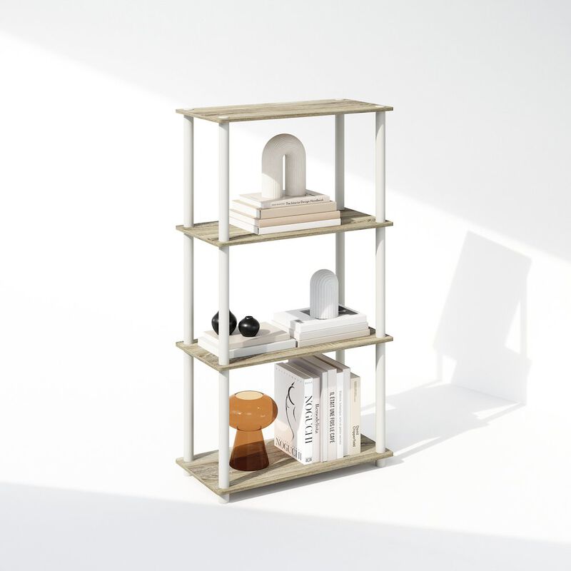 Turn-N-Tube 4-Tier Multipurpose Shelf Display Rack, Shelving Unit, Bookcase