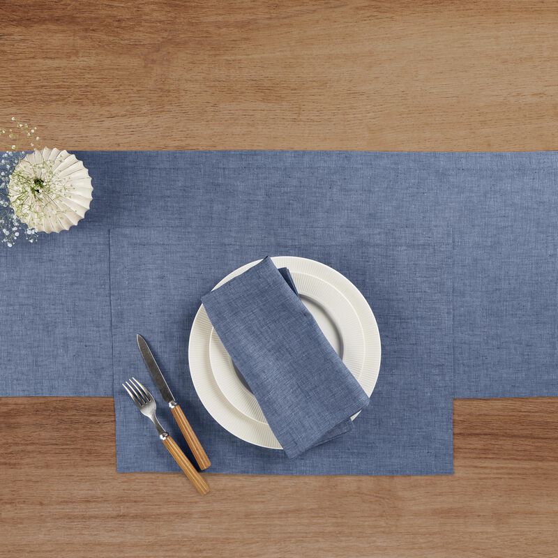 Solino Home 100% Pure Linen Table Runner - Athena