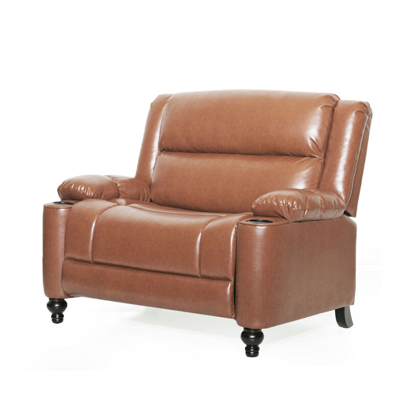 Merax Oversized Faux Leather Recliner with Dual Armrest Cup Holders & Adjustable Recline image number 0