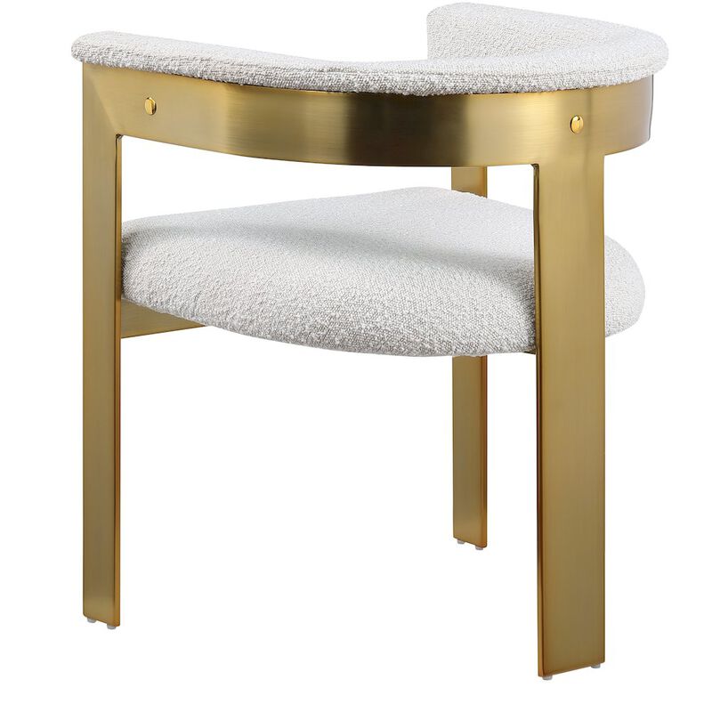 Meridian Furniture Romeo Cream Boucle Fabric Dining Chair, Set of 2