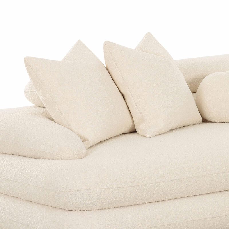 Lulu Cream Boucle Modular LAF Sectional image number 4