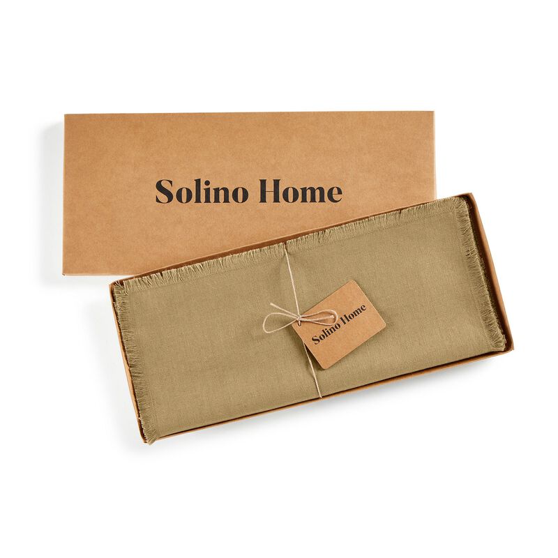 Christmas Linen Table Runner - Fringe, Solino Home