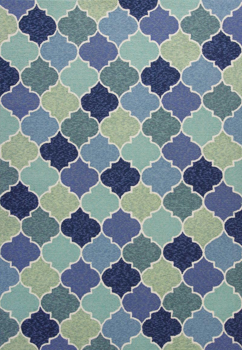 3' X 5' Blue Trellis Uv Treated Area Rug image number 0