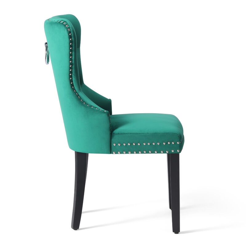 WestinTrends Velvet Upholstered Tufted Dining Chairs (Set of 6)