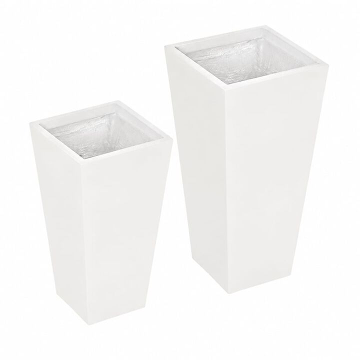 WOW PIONEER 2-Pack Stackable Planter Set with Drainage Holes, Durable for Indoor Outdoor Flowers, Trees, Patio, Balcony and Deck Use