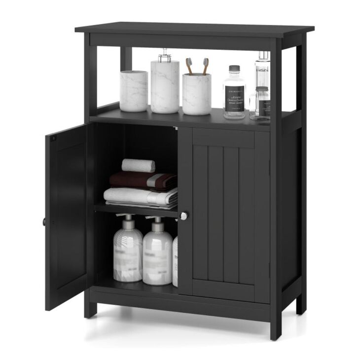 Hivvago Bathroom Floor Cabinet Freestanding Storage Organizer with Open Compartment
