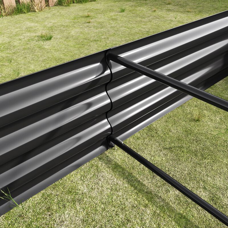 Clihome 6&times;3&times;1ft Metal Raised Rectangle Planter Beds for Plants image number 4