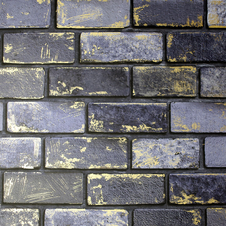 Myron Charcoal Metallic Brick Wallpaper (Set of 2)