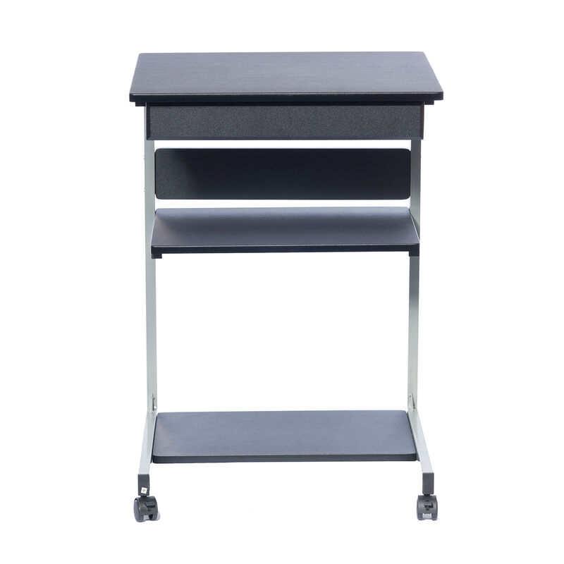 Rolling Laptop Cart with Storage, Graphite