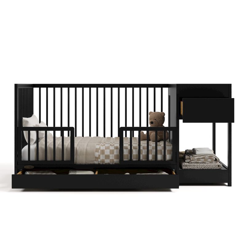 Teddi Convertible Crib & Changer-Black image number 3