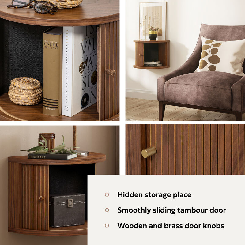 SLIDDO 16'' Floating Nightstand with Storage and Sliding Door.