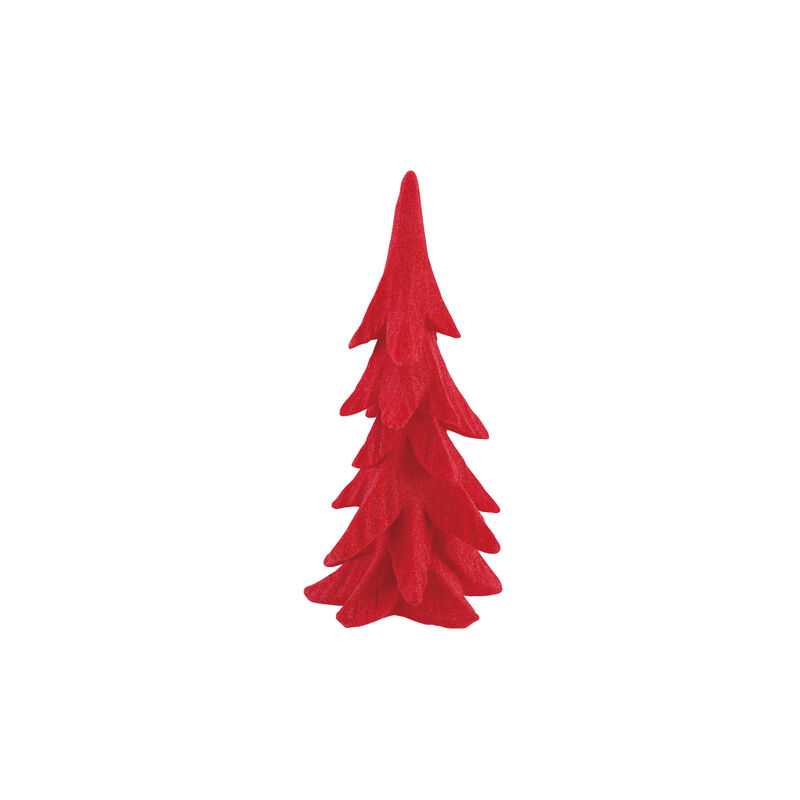 Velvet Flocked Polyresin Tree, Red image number 0