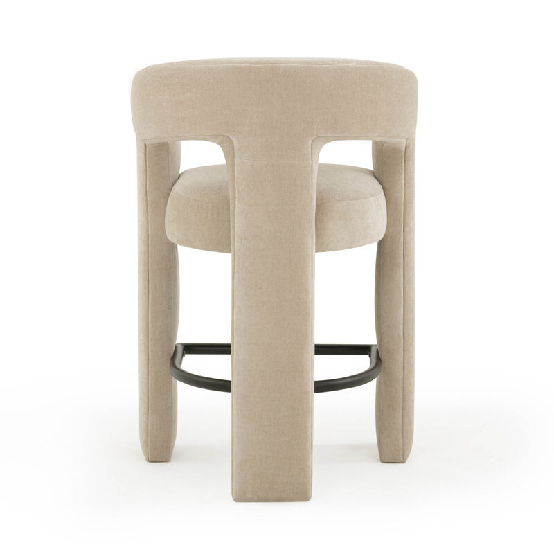 Malone Taupe Performance Chenille Counter Stool image number 4
