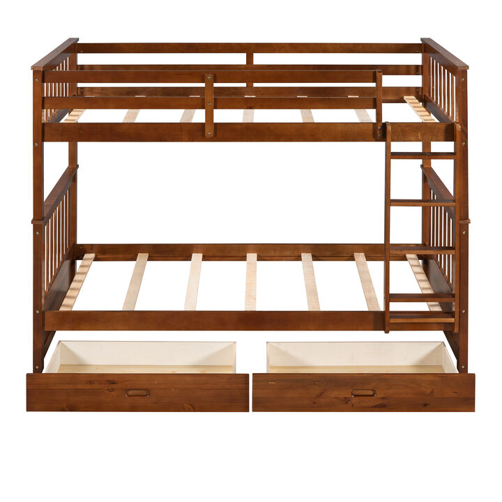 Merax Bunk Bed with Ladders and 2 Storage Drawers