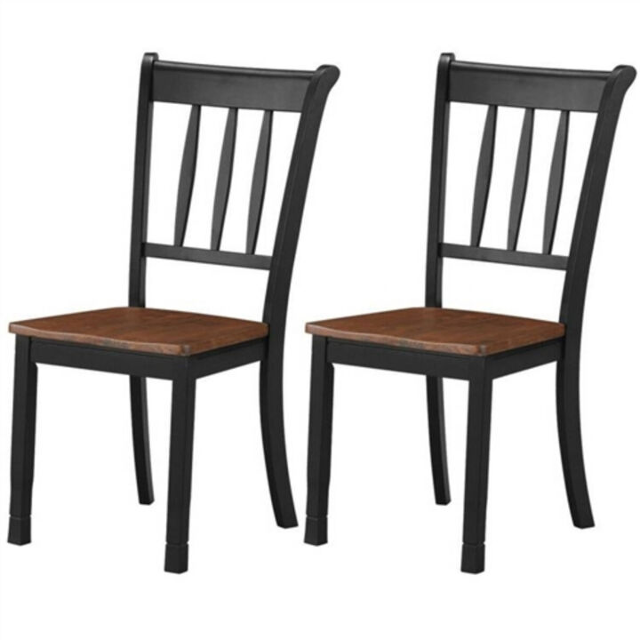 Set of 2 Solid Wood Mission Style Armless Dining Chair