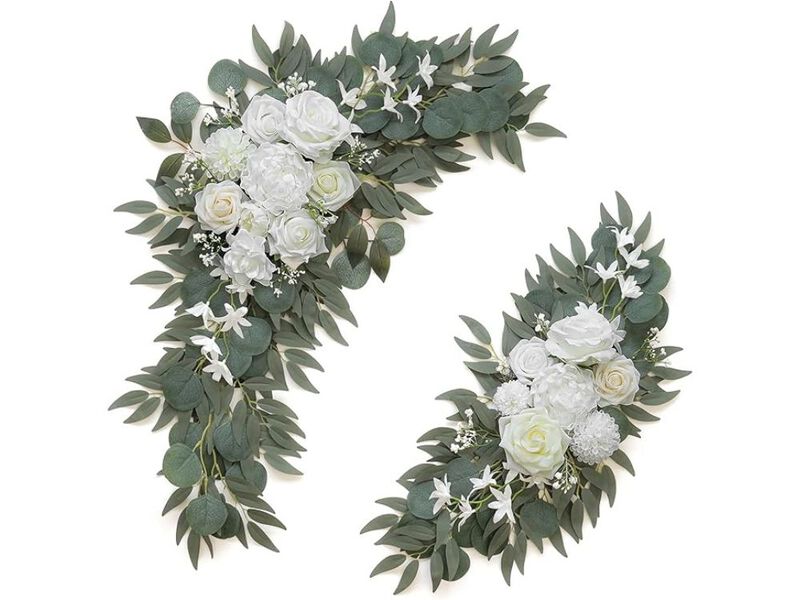 White Artificial Flowers Wedding Centerpiece Decor Flower Swag image number 0