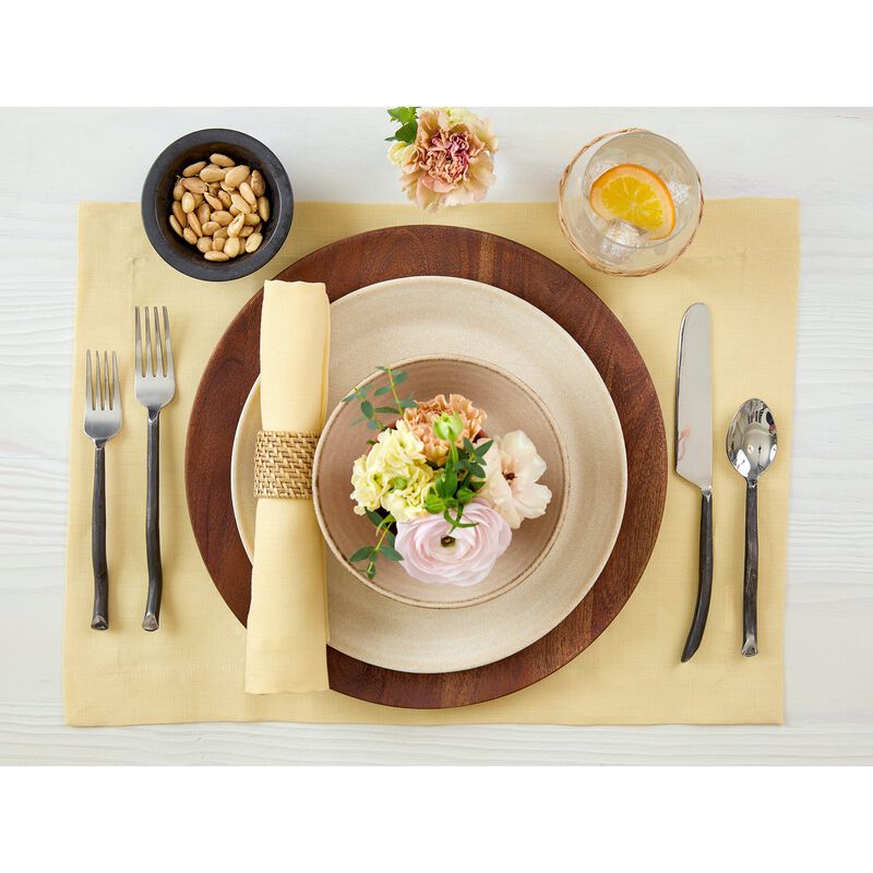 Solino Home Fete 100% Linen Placemats &ndash; Set of 4, 14 x 19 in, Machine Washable, Holiday and Everyday Dining