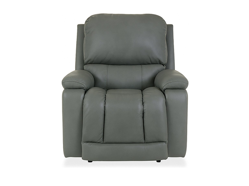 Greyson Blue Gray Leather Power Rocking Recliner with Adjustable Headrest & Lumbar image number 0