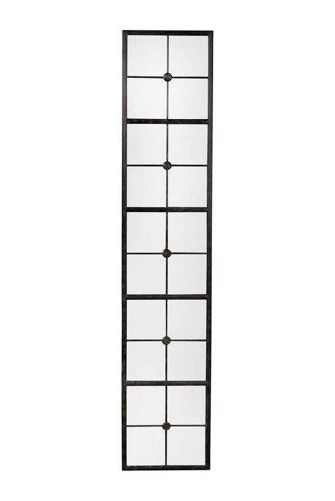 Windowpane Metal Framed Wall Mirror, Black