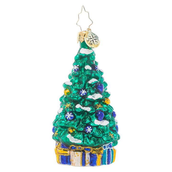 Christopher Radko Shimmering in Sapphire Gem Glass Christmas Ornament 1021063